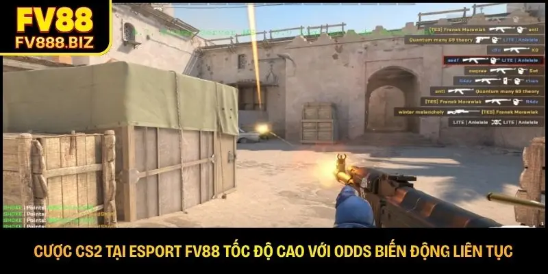 Cược CS2 tại esport FV88 tốc độ cao với odds biến động liên tục 